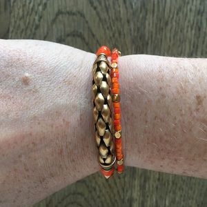 Alex and Ani Orange Beaded Bracelets